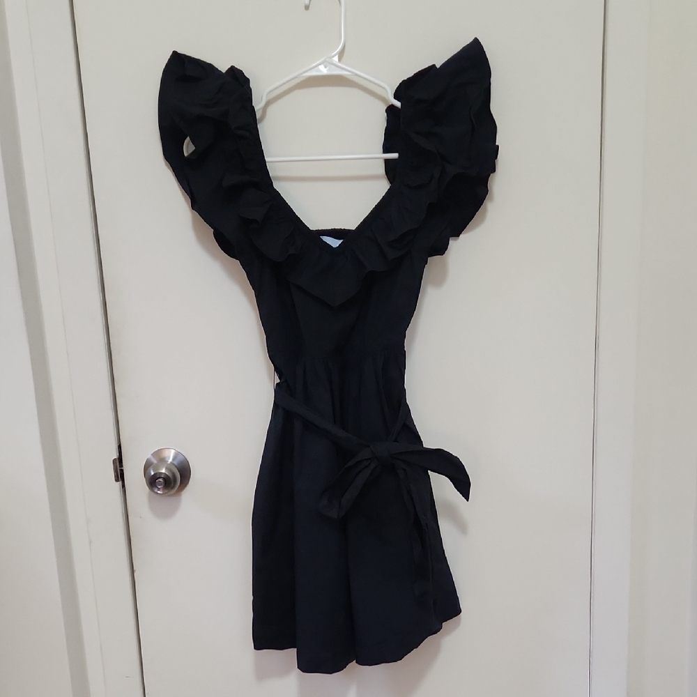 Hill House The Ana Dress In Black Poplin